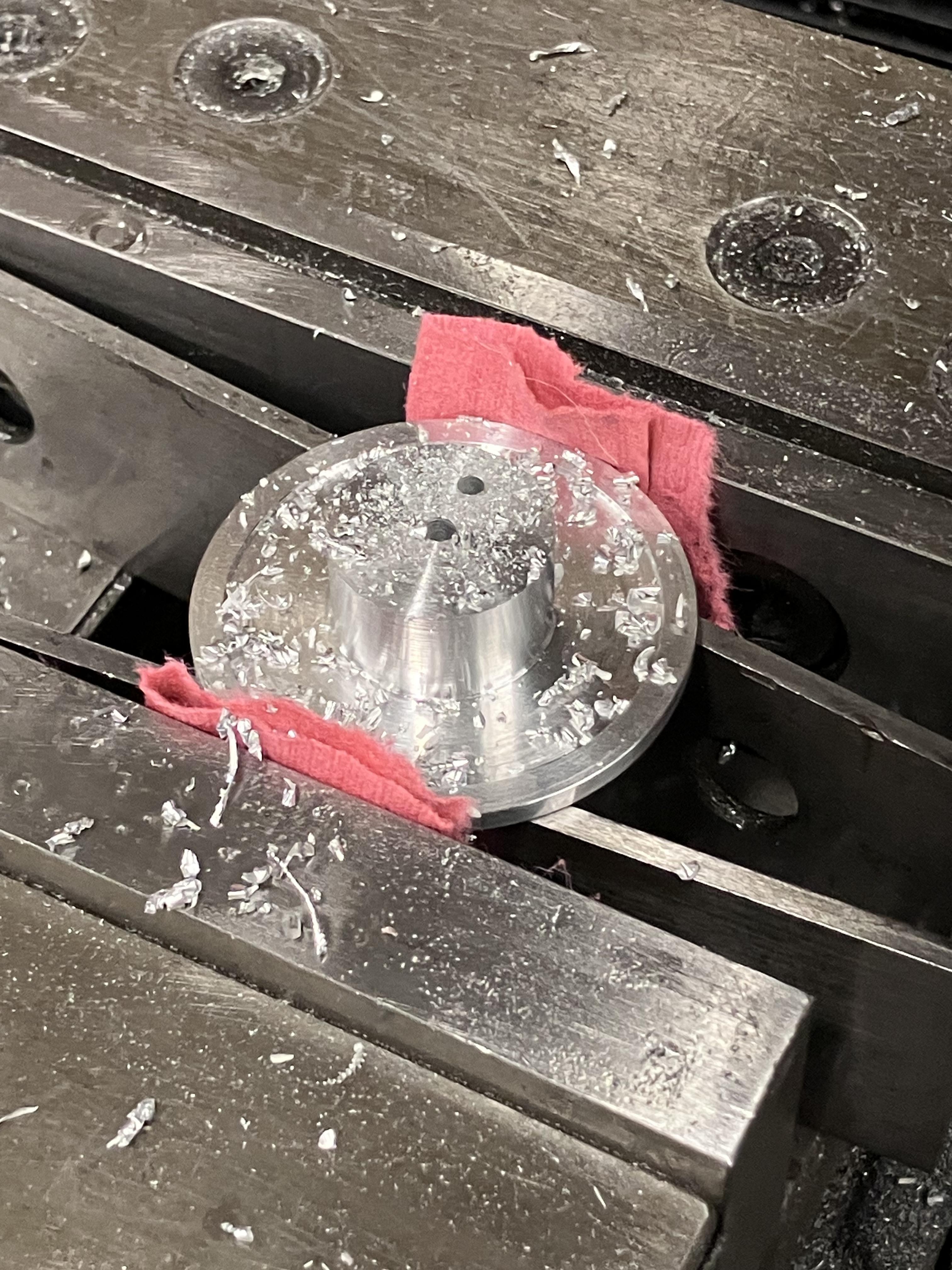 Drilling holes in the central spindle part