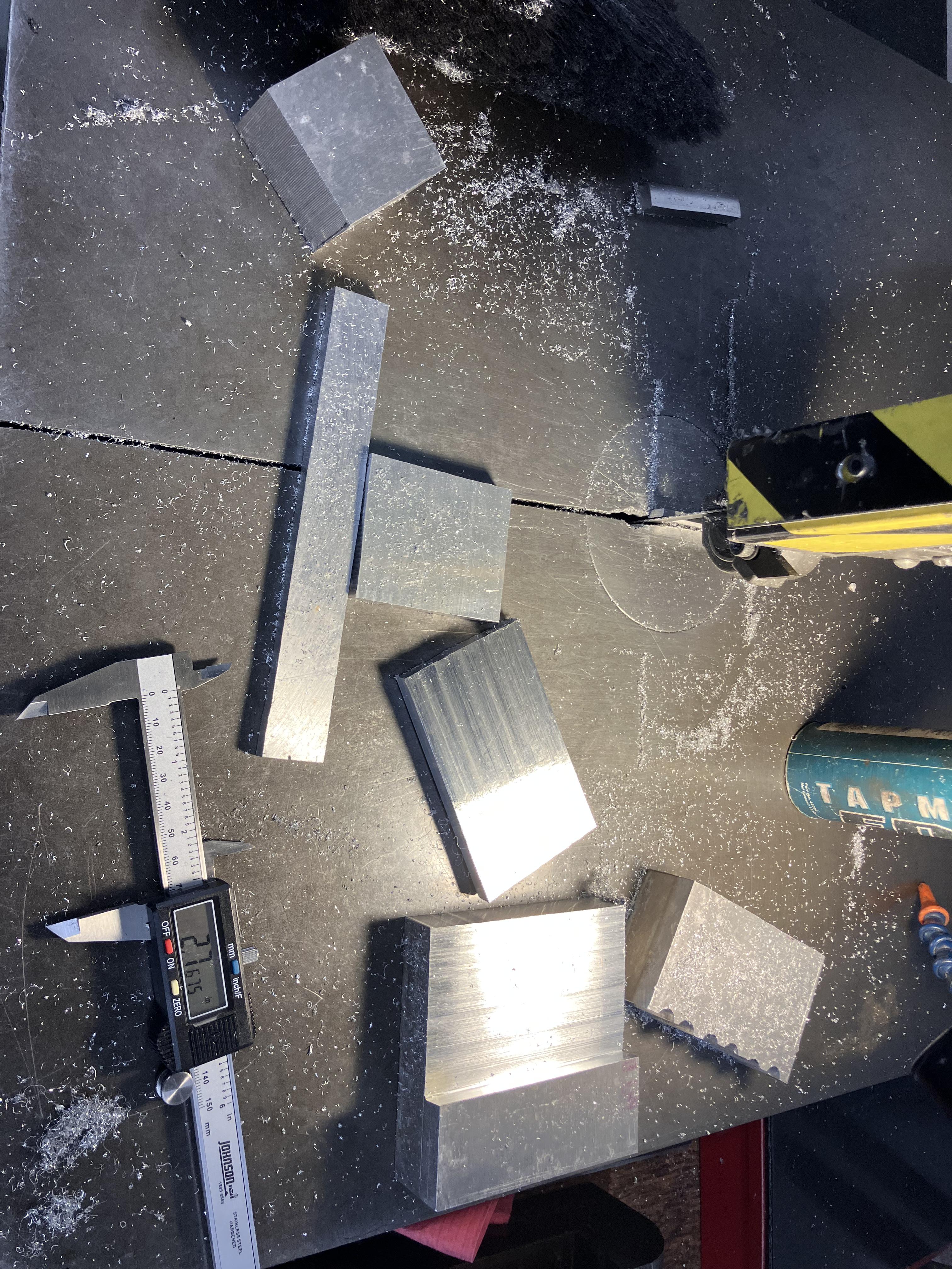Cutting the stock on the bandsaw