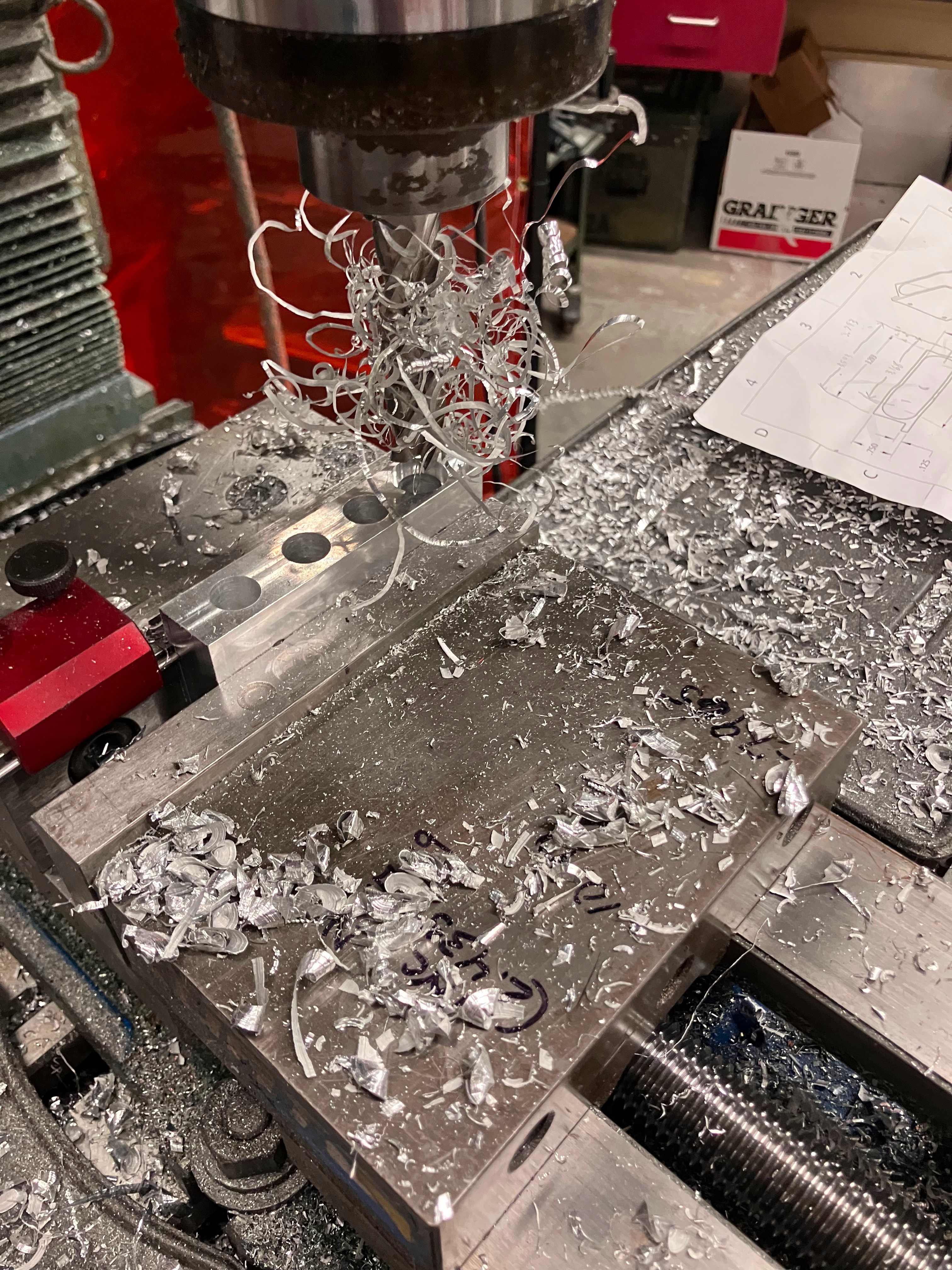 A deep slotting operation for the tank component
