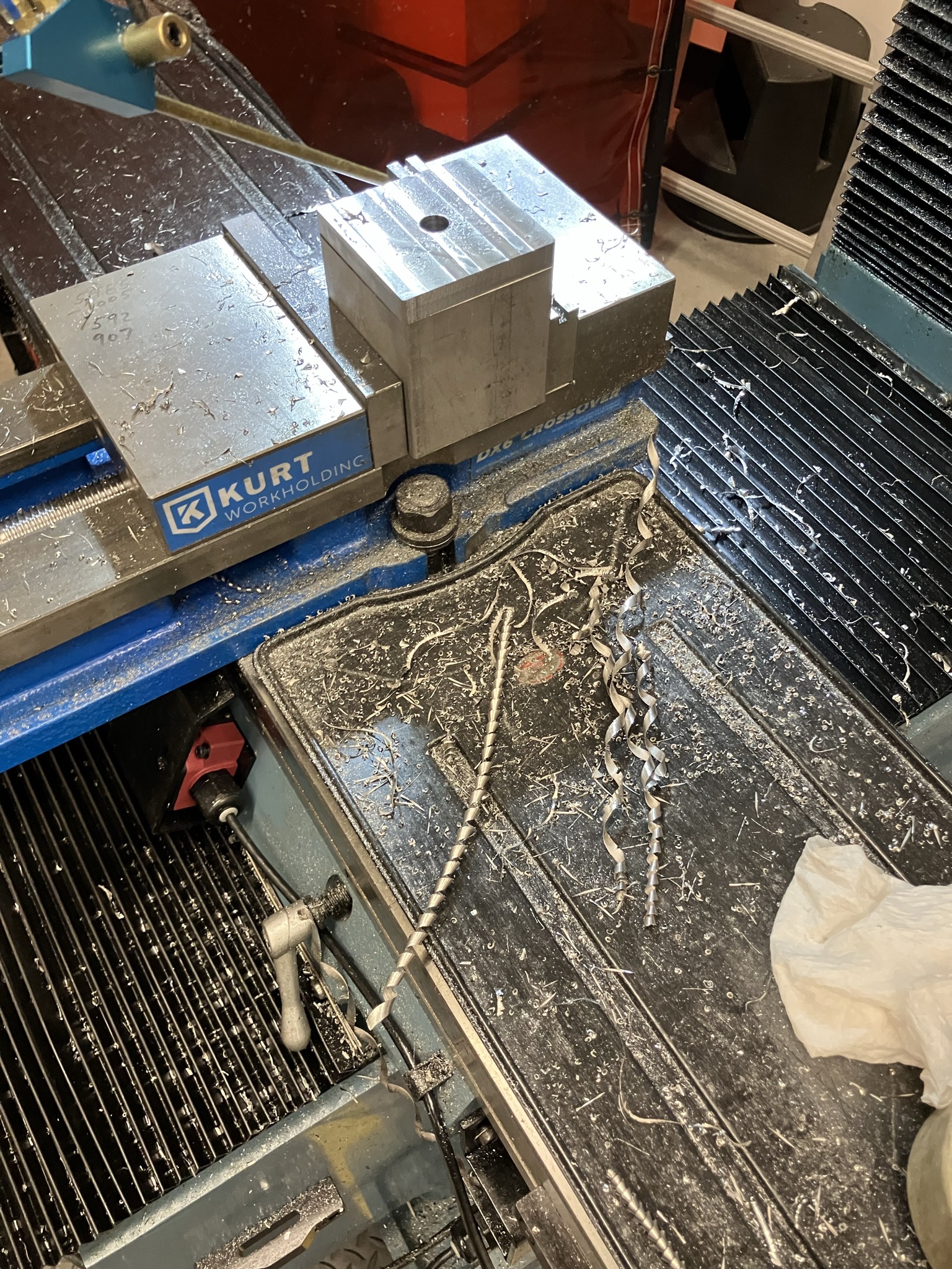 Drilling out the center of the boiler