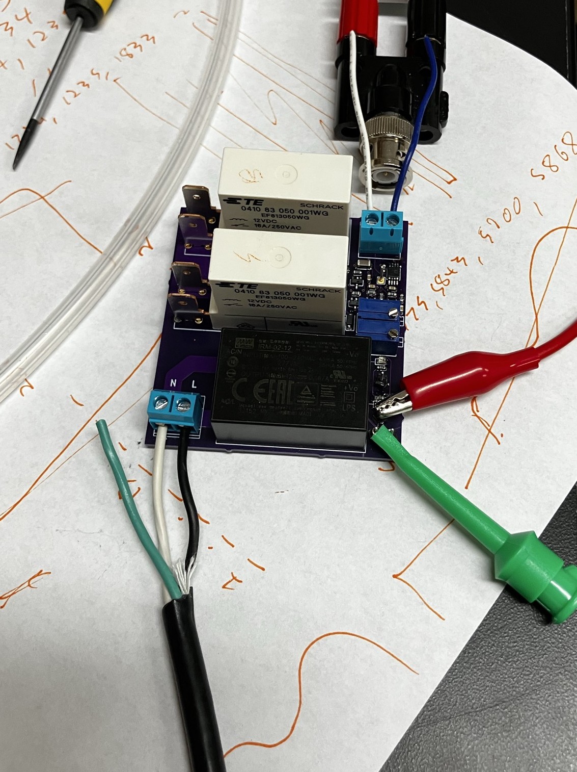 The temperature controller circuit board.