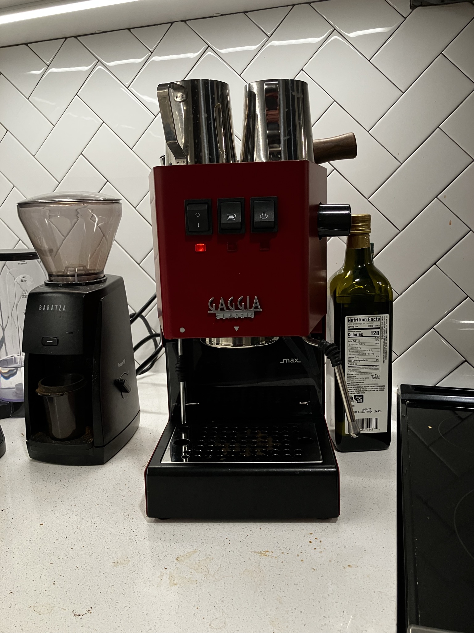 The machine, back in the kitchen.