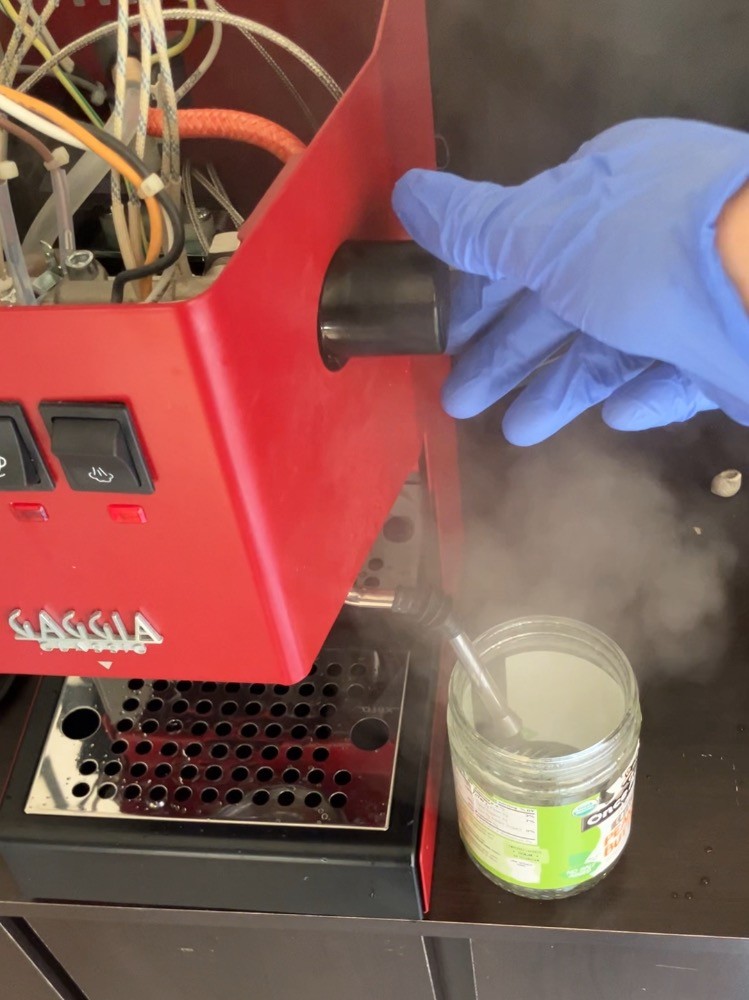 Running the steam function with the lid off.