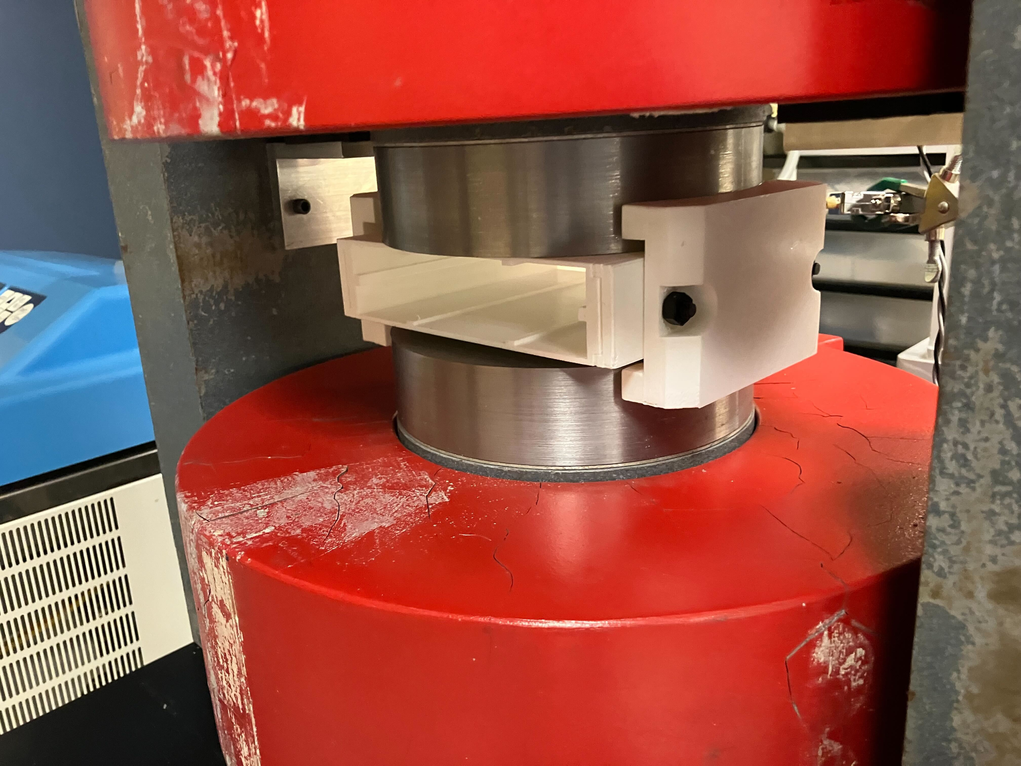 The pole pieces after being installed