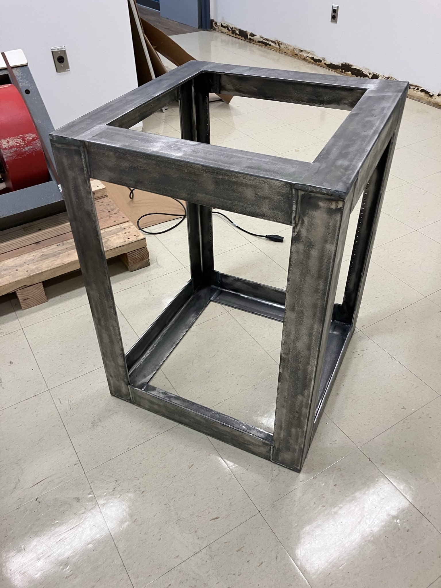 The bare welded magnet frame.
