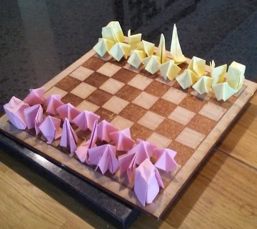 a diy chessboard and set