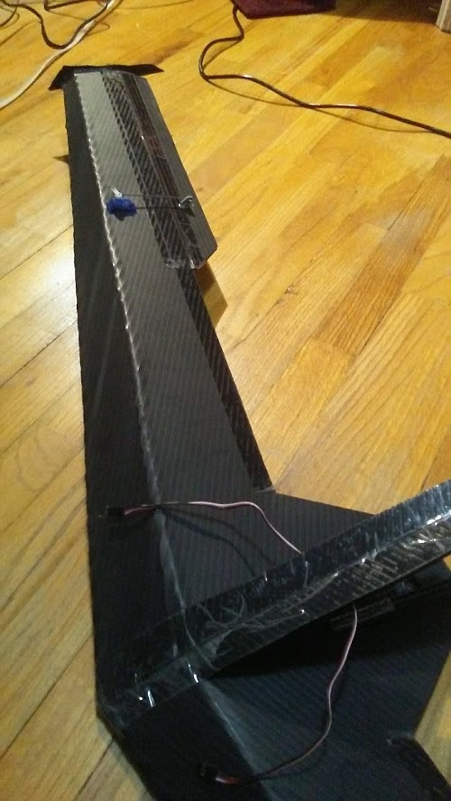 A view of the airfoil of the glider