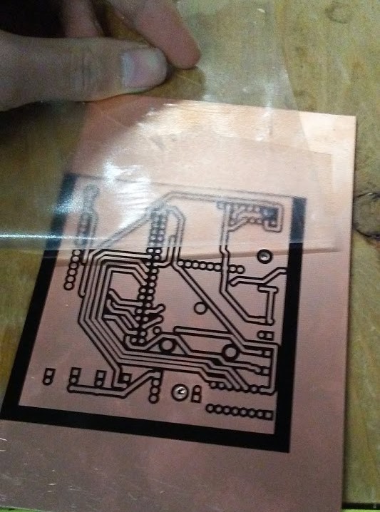the new pcb with vinyl resist applied